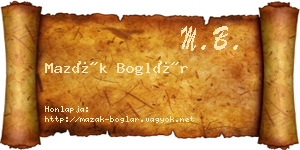 Mazák Boglár névjegykártya